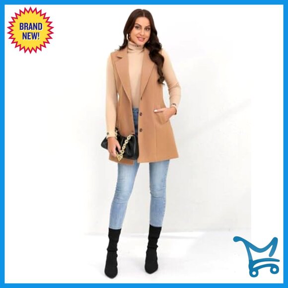 Sleeveless Wool Plaid Vest Blazer Slim Fit Casual Long Vest - Picture 4 of 6